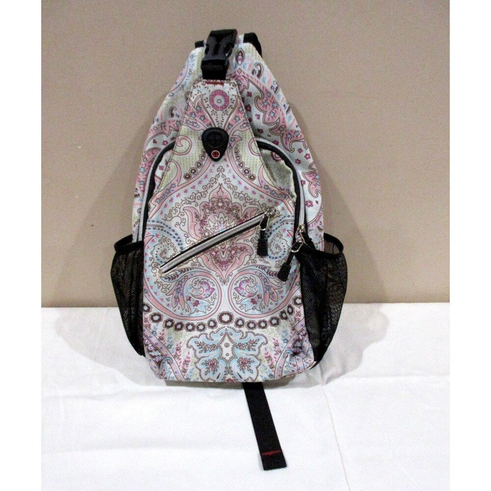 Mosiso 13" Paisley Print Canvas Sling Bag Very Nice Condition
